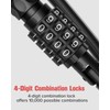 Combination Locks, 4-Digit Heavy Duty Carabiner Clips, D-Shaped Code Combo