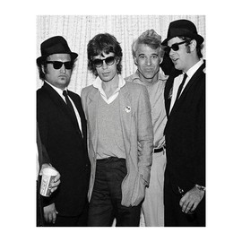 Blues Brothers w/Jagger & Martin- Music Wall Art Decor, Black & White SNL TV Picture Print, Ideal For Retro Home Decor, Office Decor, & Cave Decor. Classic Gift for Saturday Night Fans. Unframed-8x10