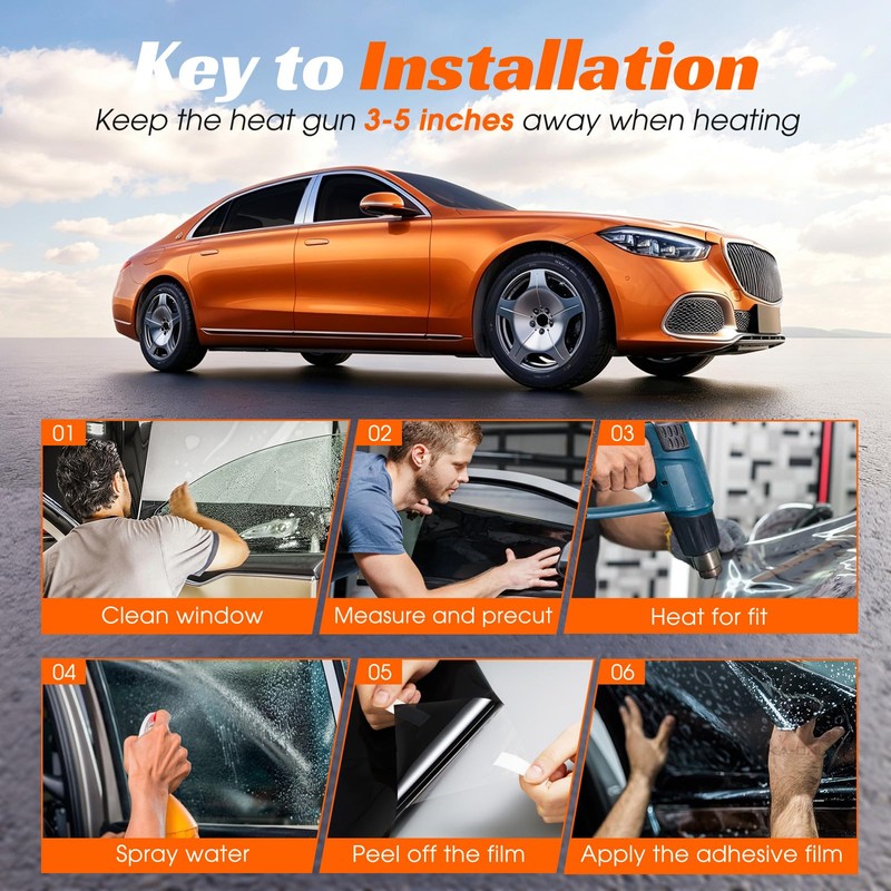PAMAGOO Window Tint Car 20% VLT, 30" x15' Ceramic Window