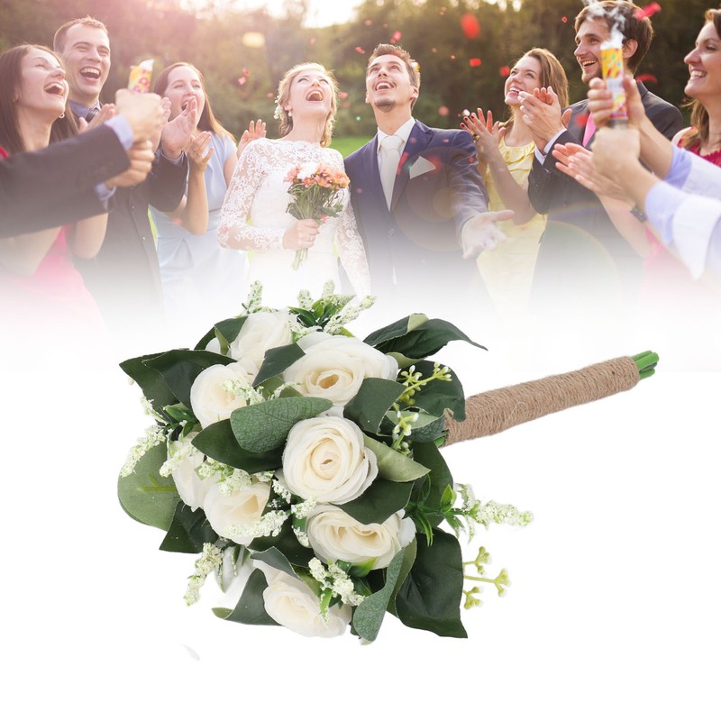 Wedding Bouquet Artificial Fake Flower Bouquet Romantic Bridal Hand Bouquet