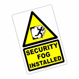 1 x Fog Security Warning Sticker Caution Logo Sign Door Window Notice Antitheft Prevention Shop Store Deterrent Protection External Label H10 (A5 (148mm x 210mm))