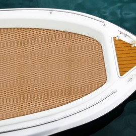 Boat Flooring,95*36inch EVA Foam Boat Flooring,Rhombic Pattern Non-Slip Grip Mat,RV Mat,Supports Free Cutting,Self-Adhesive Flooring For Motorboat RV Yacht Kayak Swim Platform (Brown+Black)