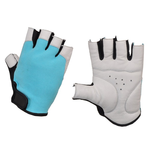 Gel Padded Ventilated Gym Leather Gloves Training Fitness Sports Cycling Cycle Bike (Medium)