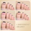 XZMeiLun Black French Tips Press on Toenails Short Square, Real