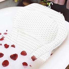 HarnyLoom Bath Pillow Bath Neck Cushion Bathtub Pillow Provides Comfortable Bathing Time (White)