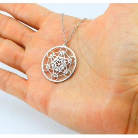 Metatron Necklace Stainless Steel Pendant Sacred Geometry Protection Talisman Amulets Gifts, Stainless Steel, Not applicable