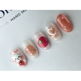⭐️ Hello, Toto Bear![Tomato Bear Nail Tip] ⭐️ - Short Oval / ⭐️ 안녕, 토토곰! [토마토 곰돌이 네일팁] ⭐️ - 숏오발