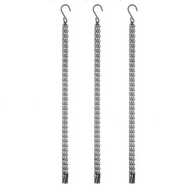 Cadena para colgar flores para jardineras, 3 piezas de jardinera para macetas con flores, canasta para colgar de hierro con ganchos, accesorios para contenedores de plantas