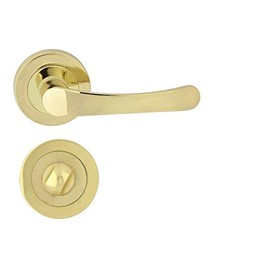 DOMINO DOOR HANDLE SET NOVA-R M1 BRASS WC / BATHROOM