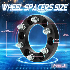 6x5.5 1in Wheel Spacers, 6x139.7mm Forged 6 Lugs Wheel Adapters, fit for 4Runner 1989-2022, for FJ Cruiser 2007-2014, for Tacoma 1995-2023, for Tundra 2000-2006, 108mm Bore w/ M12x1.5 Studs -4pcs