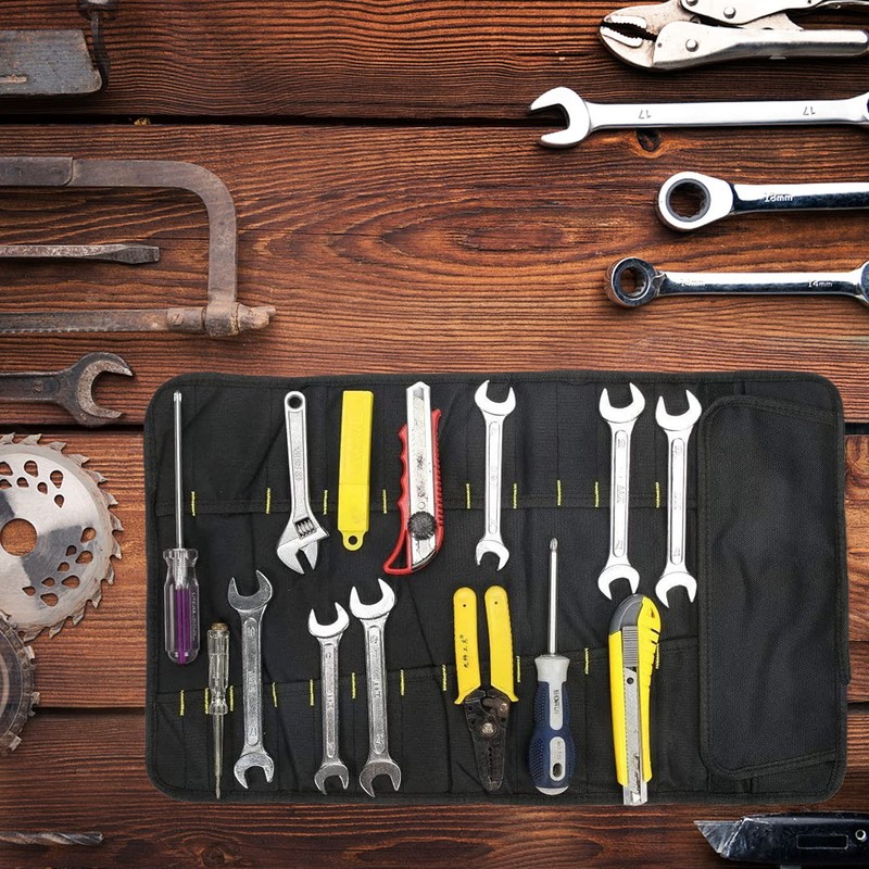 QEES Tool Roll Bag, 38 Pockets Tool Bags, Multi-Purpose Tool