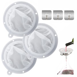 Fine Sieve Filter, 200/300/400 Mesh Sieve 3 Pieces Nylon Strainer Filter Mesh Sieve Ultra Fine Funnel Filter with Hook for Filtering Juice Milk Coffee Wine Soy Milk Juice