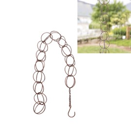 Topyond Rain Chains for Gutters, Metal Rain Chain, Drainage Function, Decorative Ring Wind with Hook for Home, Balcony, Patio