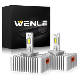 WENLE Newly Developed, Integrated Integrated LED Over HID! D5S LED Headlight, Bulb, New Vehicle Inspection, Built in Special Canceller, Built-In White 6000K, Genuine HID Replacement, LED Bulb, No