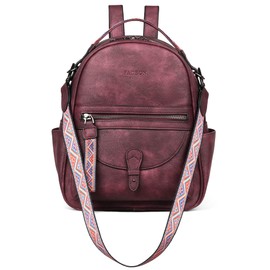 FADEON Mini Backpack Purse for Women, Designer Leather Cute Roomly Backpacks, Daily Ladies Shoulder Backpack Fashion Handbag