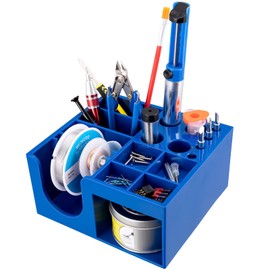 HGMZZQ Non-Slip Solder Holder & Dispenser Reel Stand with Anti-Skid Feet - Organize Solder Wire, Flux, Paste & Tools, Durable Plastic Storage for Tidy Workbench (6x5.5x2.95 Inches)