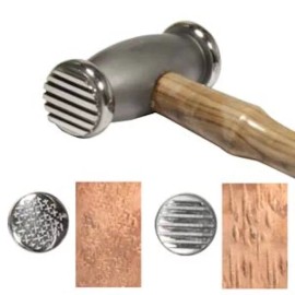 BeadSmith Hammer, One 10 OZ BeadSmith Double Texture Hammer with Weave & Stripes
