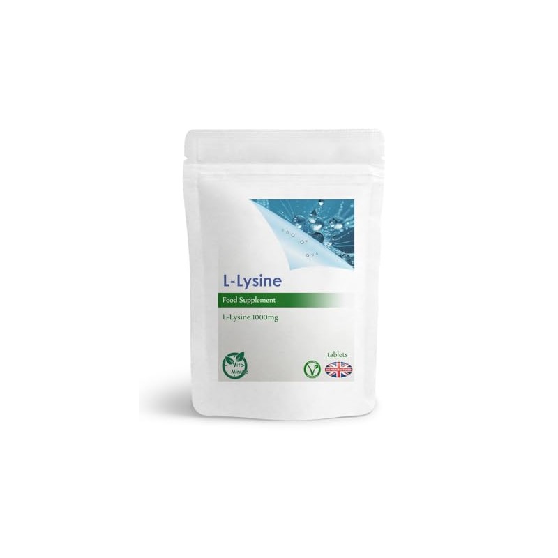 L-Lysine 1000mg Tablets Essential Amino Acid, Cold Sores, Shingles, UK