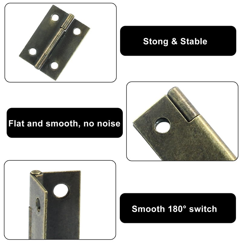 Murtenze 24 Pack 1.5 Inch Door Hinge Cabinet Hinge,Antique Bronze