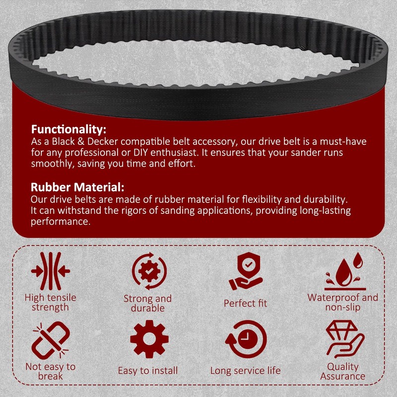 HASMX 110XL031 Timing Belt Rubber Geared Drive Belt for Black