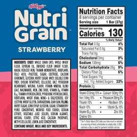 Nutri-Grain Soft Baked Breakfast Bars, Kids Snacks, Whole 8 Count (Pack of 4)