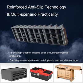 Wrench Organizer for Tool Box & Drawer, Reinforced Anti-Slip Toolbox Organizer System, Universal Tool Organizers and Storage for Wrenches & Screwdrivers (Metric & SAE Labels, Black, 42PC)