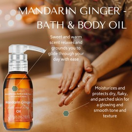 RD Alchemy - 100% Natural & Organic Mandarin Ginger Bath & Body Oil - Sweet and Warm Scent to Relax and Ground while Moisturizing, Softening, and Nourishing the Whole Body