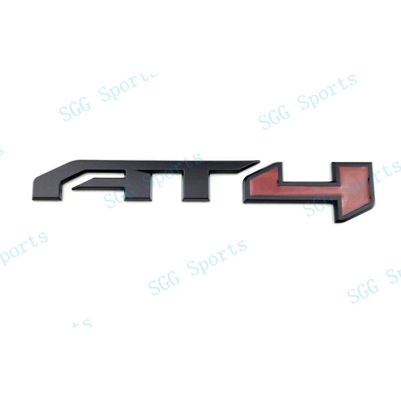 GMC 1PC Matte Black Red Rear Tailgate AT4 Emblem Badge