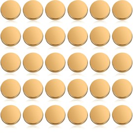 30 Pieces Metal Flat Button Alloy Shank Button Round Shaped Sewing Button Metal Button for Women Suit Woolen Coat Shirt Trousers Sewing Crafts (Gold,25 mm)