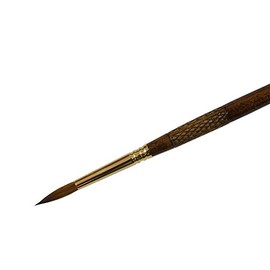 Escoda Reserva 2420 Series Artist Oil & Acrylic Long Handle Paint Brush, Pointed Round, Size 8, Pure Kolinsky