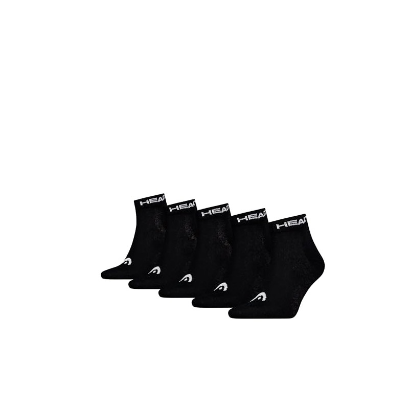 HEAD All Sports Quarter, Black, 35-38 (Pack of 5)