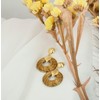 Open Mandala Earrings 2 cm Gold with Leaves