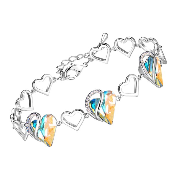 Leafael Infinity Love Heart Bracelet, Birthstone Bracelets For Women with