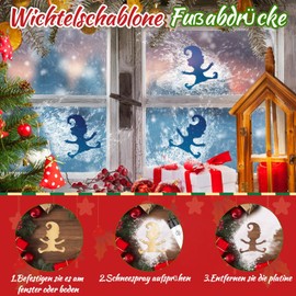 Gnome Stencil Footprints, Gnome Accessories Christmas, Christmas Gnome Accessories, Gnome Footprints, Reusable Wooden Gnome Footprints Stencils Christmas Decoration for Floors Windows (A)