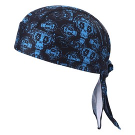 HEROBIKER Gorro de calavera que absorbe el sudor y se seca rápidamente, Azul / Patchwork, Medium