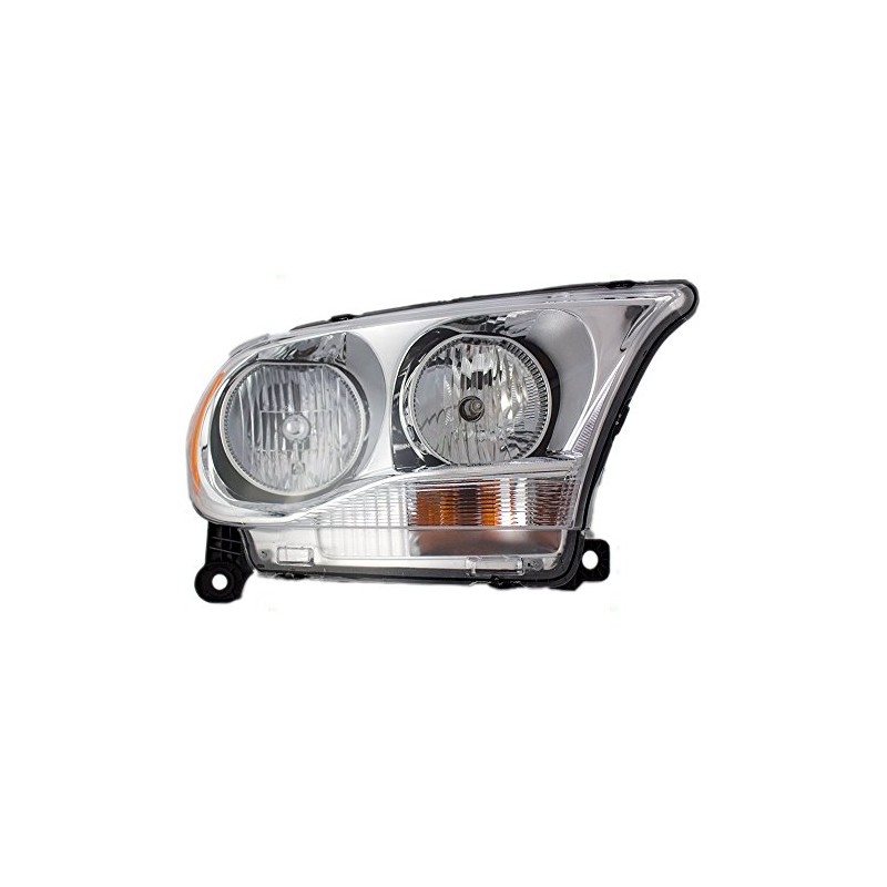 Brock Replacement Passenger Halogen Headlight with Chrome Bezel Compatible with