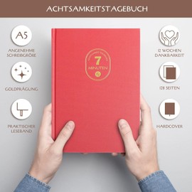 BIROYAL 7 Minute Mindfulness Diary - 7 Minute Diary - Mindfulness Diary and Gratitude Diary in One with Lots of Space on 128 Pages - 7 Minute Journal for Productivity