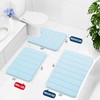 Buganda Memory Foam 3 Pieces Bathroom Rugs Set - Thick
