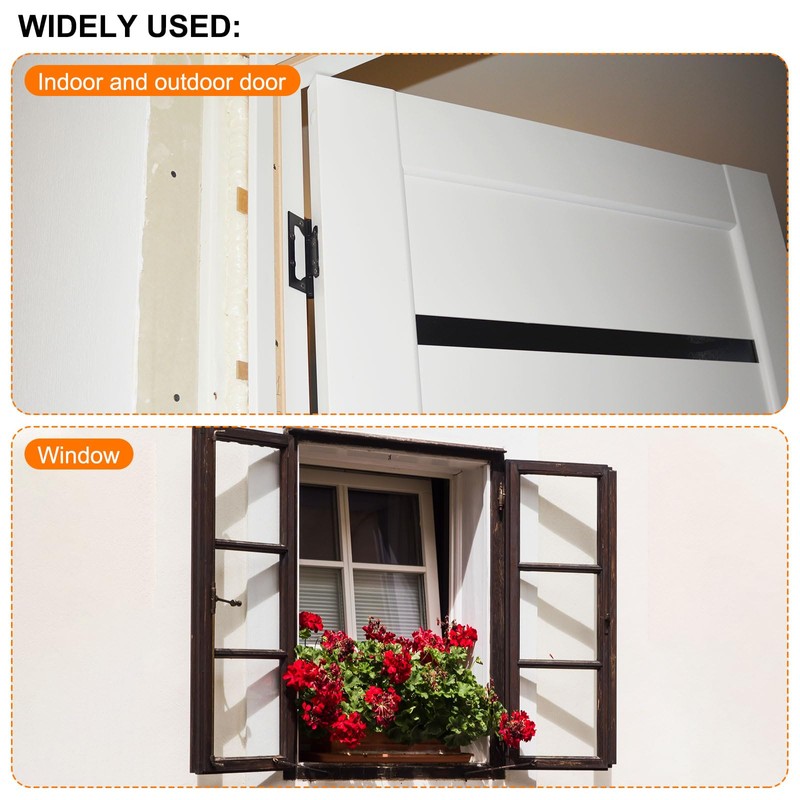 uxcell 6Pcs 3x1.4 Inch Door Hinges Non-Mortise No Noise Bifold