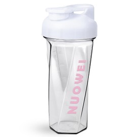 Shaker Bottle, Vaso Proteina Shaker a Prueba De Fugas, Botella Mezcladora Con Batidor Es Adecuada Para Deportes y Viajes, Botella Coctelera Tiene Una Capacidad Máxima De 24 OZ (700 ML White)