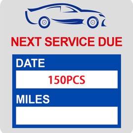 Oil Change Stickers Static Cling,150pcs 2x2 Inches, Suitable for Windshields,Residue-Free, Easy to Clean Next Maintenance Due Labels,Applicable to Car Windows (Film Pack)