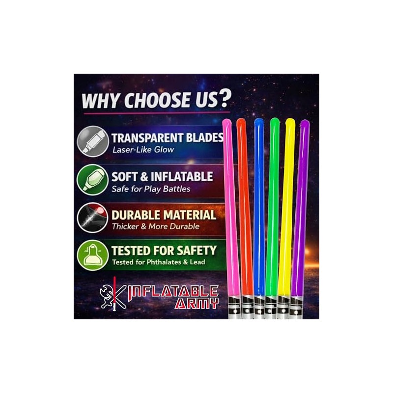 Pack of 12 Party Weight Inflatable Lightsaber- 2 Pink, 2