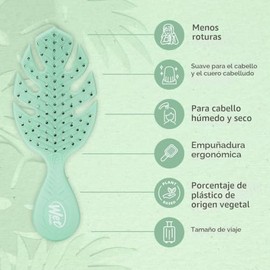 Wet Brush, Go Mini desenredante para el cabello de viaje UltraSoft IntelliFlex cerdas se deslizan a través de enredos con facilidad, afloja suavemente