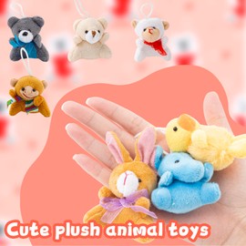 36 Pack Mini Plush Animals Toys Set Animal Plush Toys Stuffed Animals Set Stuffed Animals Plush Toys Keychain Bulk for Boys Girls Themed Parties Valentine's Day Supplies Presents Goody Bags (36Pack)