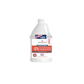 Epic Medical Supply 12% Food Grade Hydrogen Peroxide – Ultra-Concentrated H2O2 Peroxide Cleaner – 1 Gallon Bottle – Bleach Alternative for Household Cleaning, Laundry, Glass & More – Made in USA (1)