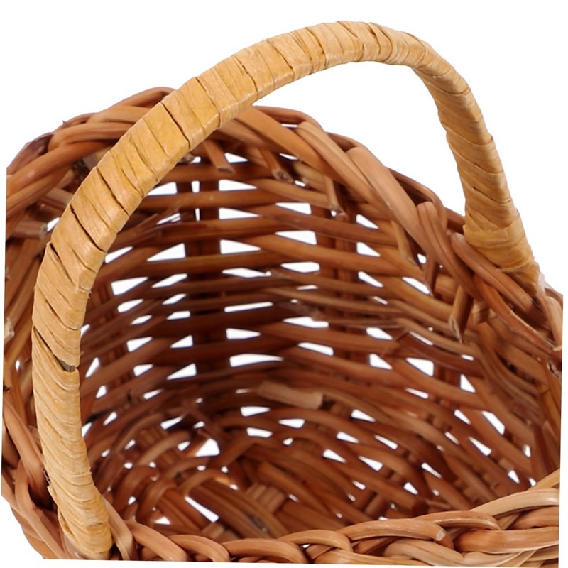 BESPORTBLE Mini Rattan Woven Basket Lightweight Picnic Flower Basket for