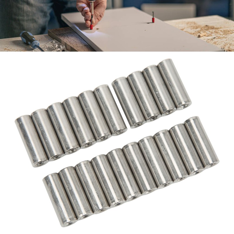 20Pcs M6 Female Thread Coupling Nut Practical Rustproof Stainless Steel