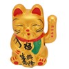 Golden Battery Powered Fortune Cat Waving Hand Good Luck Colorfast