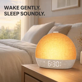 Sunrise Alarm Clock with 30 Soothing Sounds, White Noise Machine, Dimmable RGB Wake Up Light, Sleep Timer and Snooze