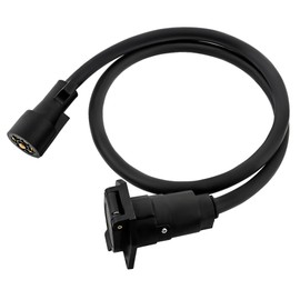 7 Pin Trailer Extension Cord 4 Feet Plug Trailer Cord with Double Prongs Connector for Gooseneck Hitch Truck Camper RV